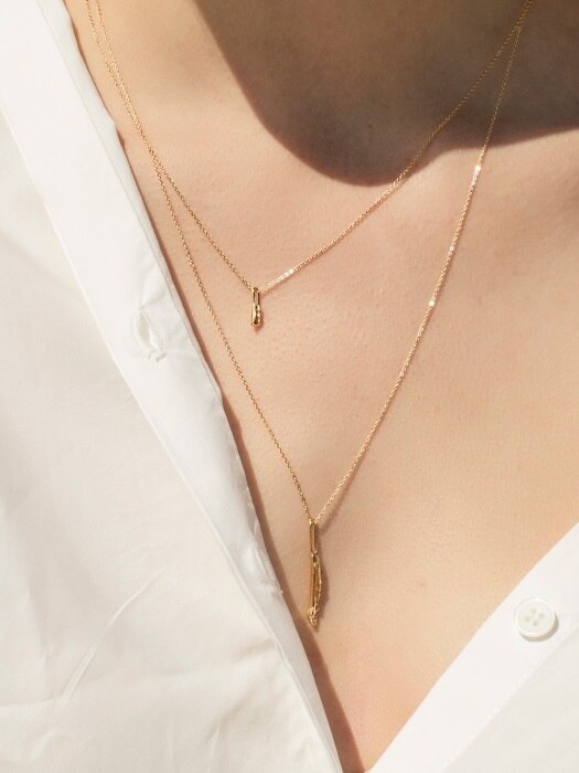 Bone piece necklace + Tiny bone necklace set