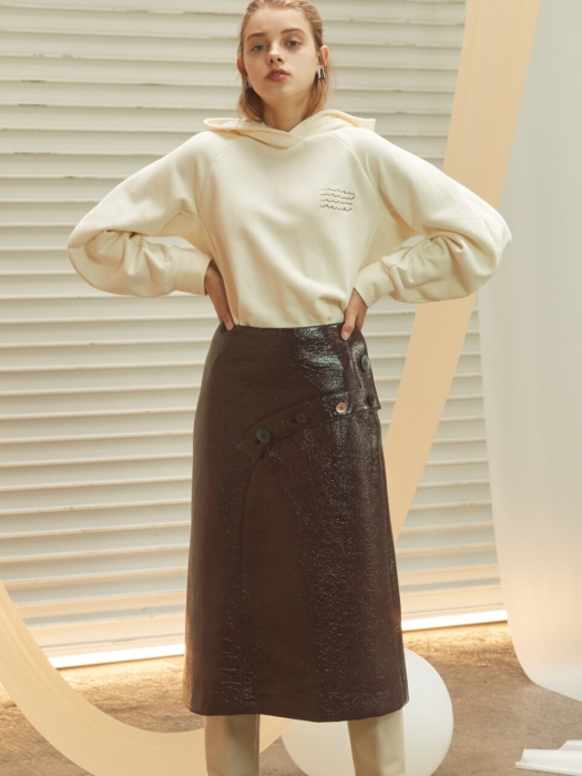 highwaited faux leather skirt