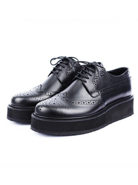DAVID STONE DVS HIGH-SOLE WING-TIP SHOES  