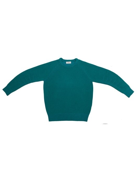 Sleeve Detail Cashmere Sweater (Blue Green)