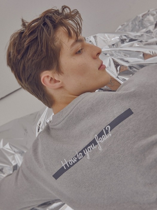 Lettering Loose Fit Sweatshirt (Grey)