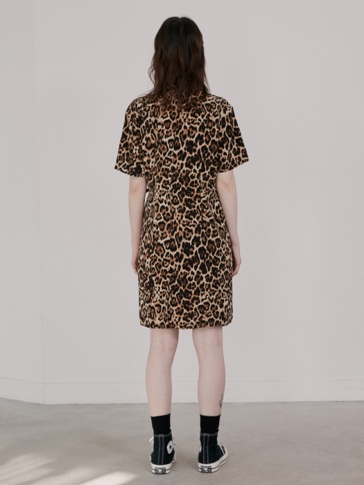 R LEOPARD WRAP DRESS