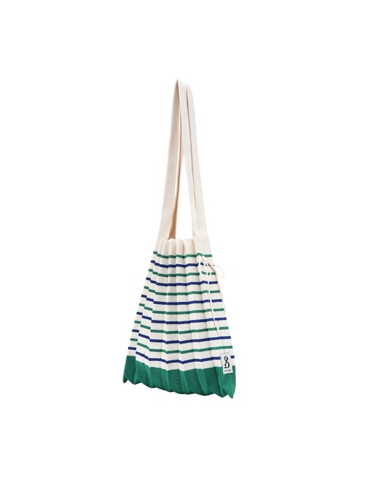 Lucky Pleats Knit M Stripe Jelly Green/Royal Blue