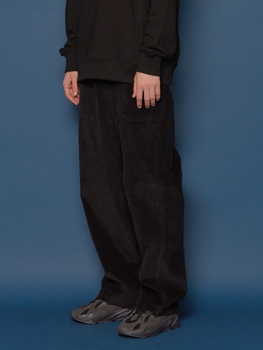 Wide Corduroy Pants (BLACK)