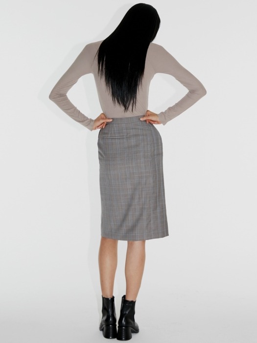 CROSSED STITCHES WOOL WRAP SKIRT