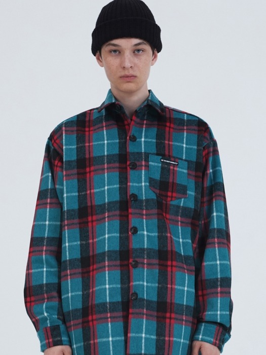 T39F WOOL CHECK SHIRT_RED