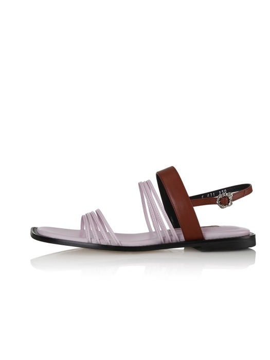 Vines sandals / 20RS-S421 Powder pink+Brick brown