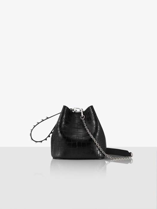 PINGO BAG 16 CROCO CHAIN SET - BLACK