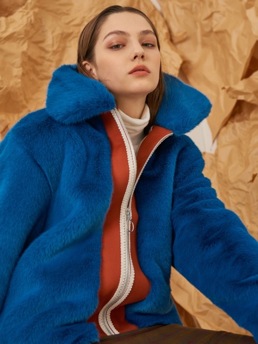 Mild Eco Fur Jacket Blue