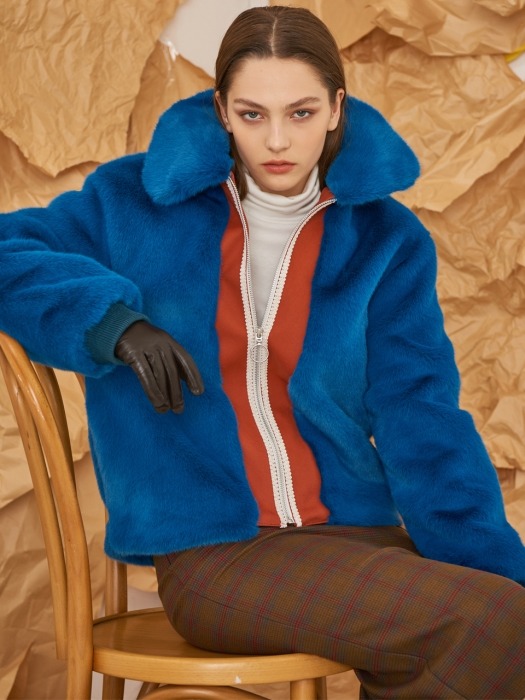 Mild Eco Fur Jacket Blue