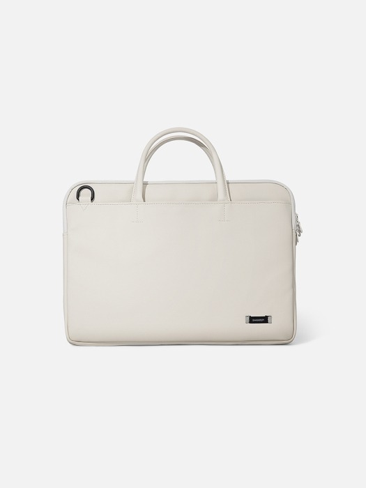 DOUBLE SLIM BRIEFCASE White