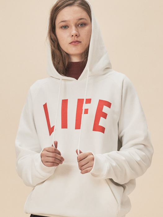LIFE LETTER HOODIE_WHITE