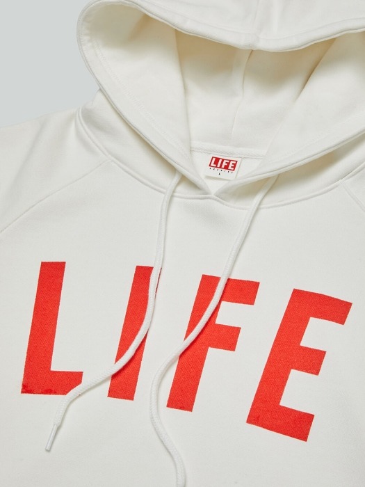 LIFE LETTER HOODIE_WHITE