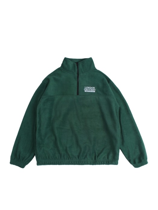 W.F.M Logo Embroidered Polar Fleece Pullover (Forest Green)