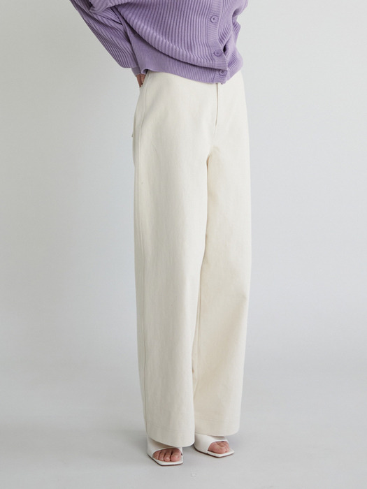 20S WIDE COTTON PANTS (IVORY)