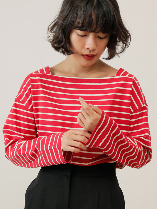 20SS STRIPE TEE /RED