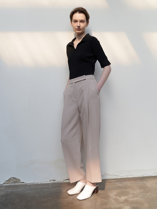 TTS TUCK STRUCTURED TROUSERS 2COLOR