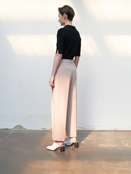 TTS TUCK STRUCTURED TROUSERS 2COLOR