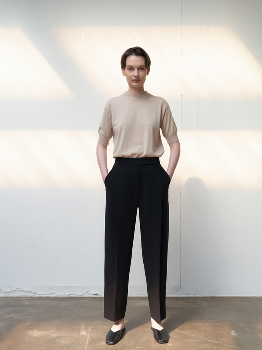 TTS TUCK STRUCTURED TROUSERS 2COLOR