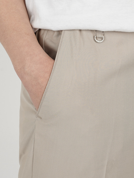 SLIT SIDE BANDING SLACKS_BEIGE