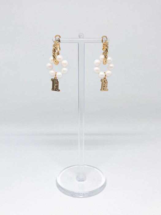 [SET]Beaute pearl ring earrings+Dion half ring earrings