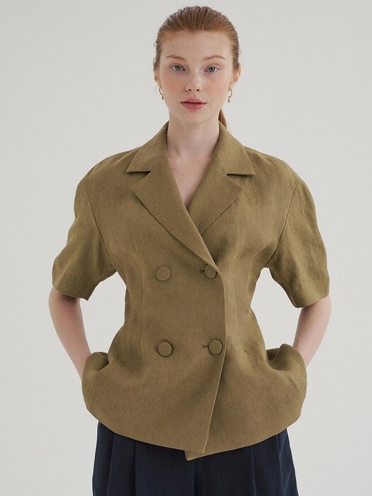 linen summer jacket (khaki)