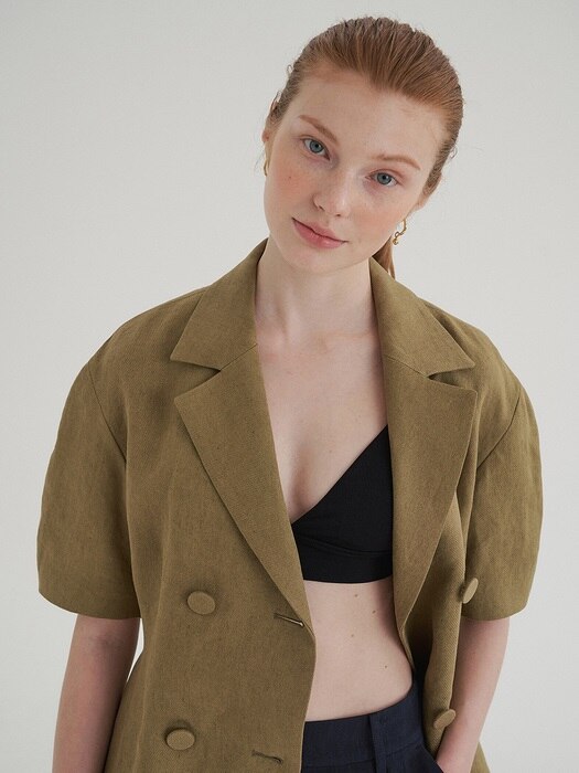 linen summer jacket (khaki)