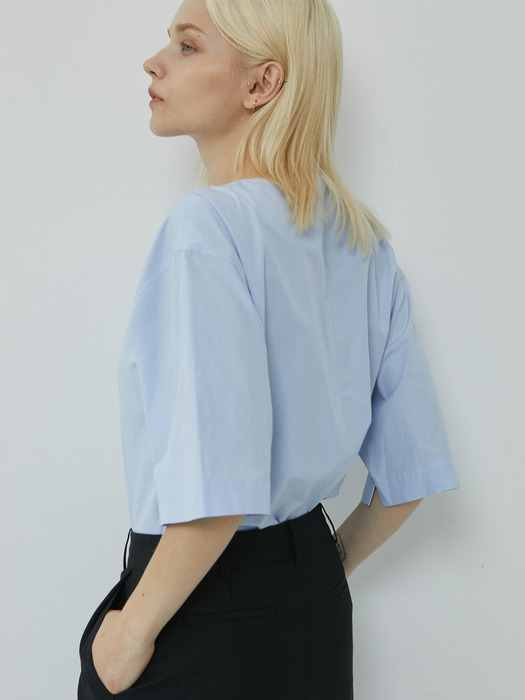 OVER FRONT BLOUSE / SKY BLUE