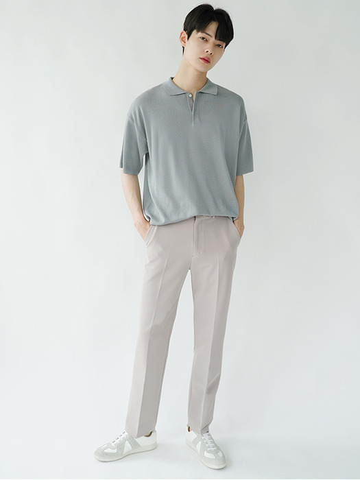 Hidden Minimal Collor over Knit (Mint Grey)