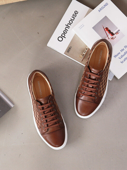 Check Sneakers Brown Couple #1003