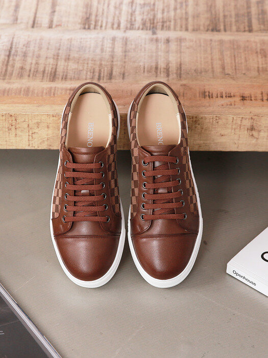 Check Sneakers Brown Couple #1003