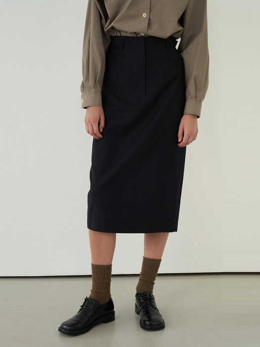 Bonding high waist skirt (dark navy)