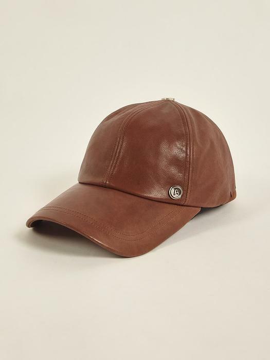 Cinder leather cap Brown