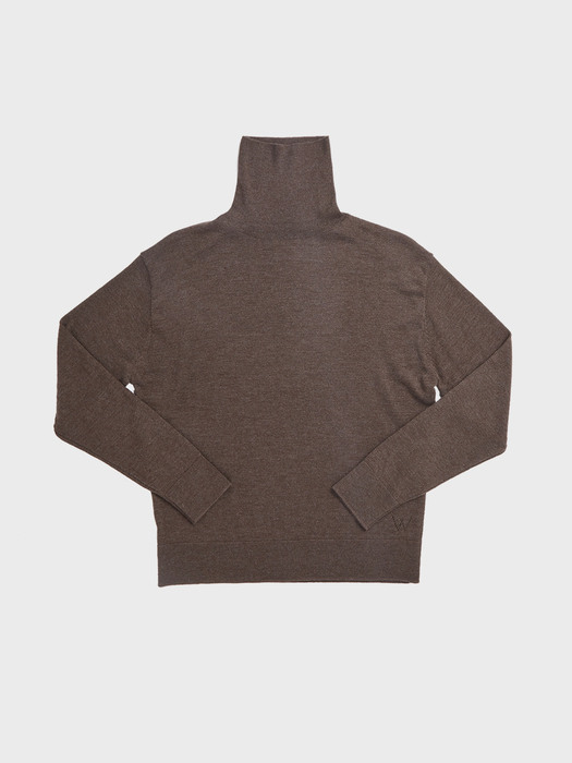 MERINO WOOL TURTLENECK KNIT [OAK]