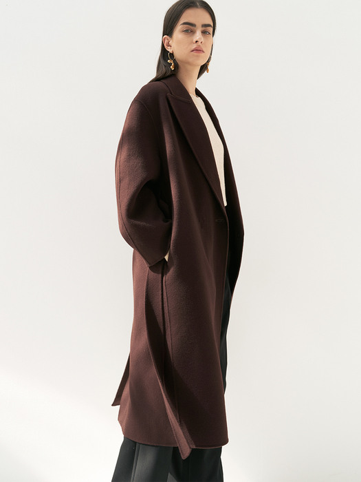 CASHMERE PEAKED COLLAR COAT [HAND MADE] 2COLOR