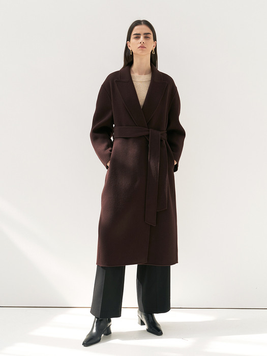 CASHMERE PEAKED COLLAR COAT [HAND MADE] 2COLOR