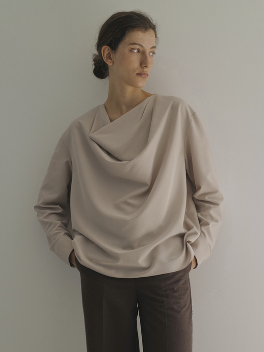 Draped Blouse [Oat Beige]