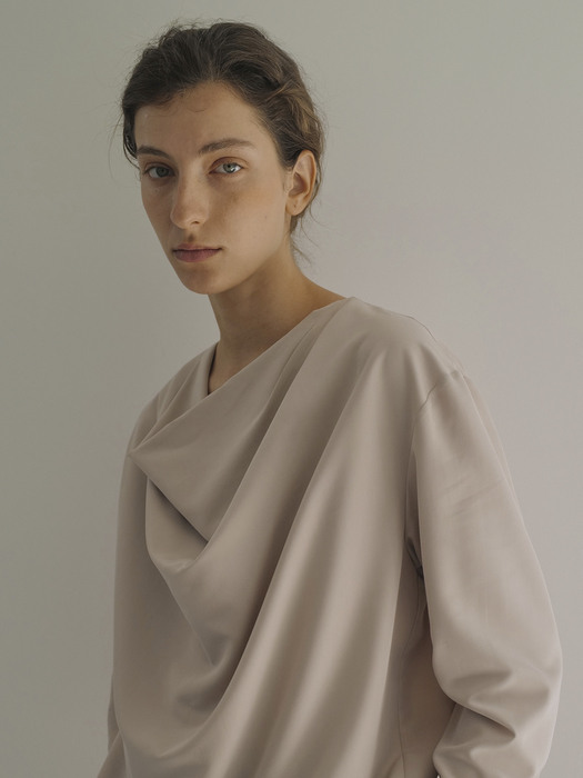 Draped Blouse [Oat Beige]