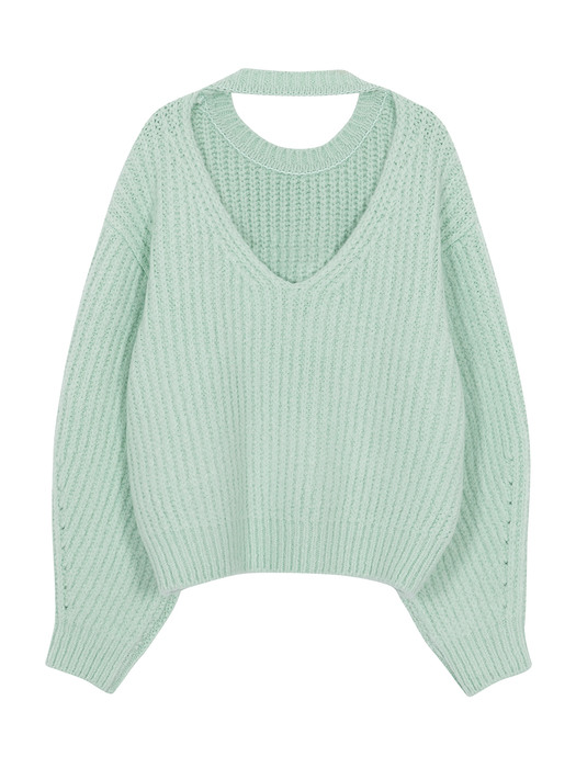 Oversized Cut Out Knit in Mint_VK0WP2750
