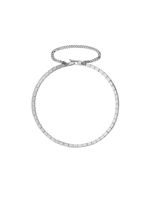 Silver Tholos Chain Bracelet & 14k gold lock