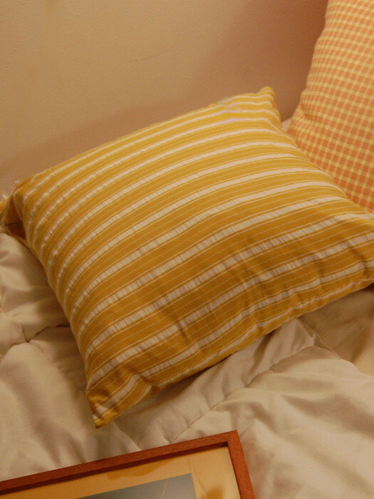 BUTTER-yellow stripe cushion