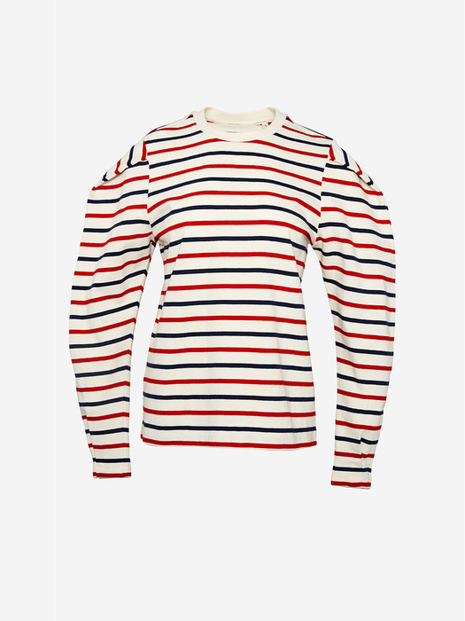 [N]YONGNUNI Long sleeve stripe T-shirt (Navy&Red)