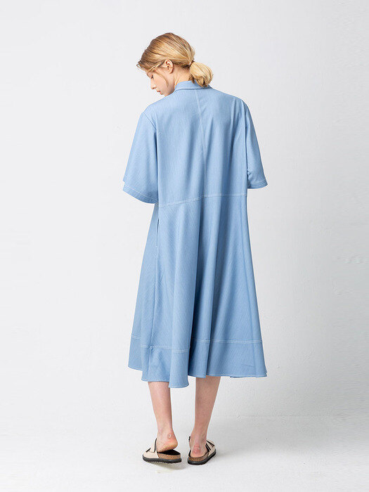 Oversize Low Waist Dress_BLUE