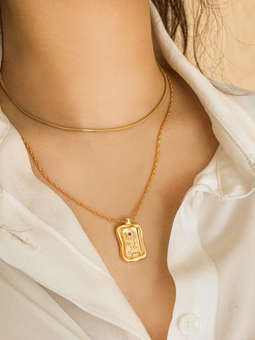 Mood in frame necklace(Gold color ver)