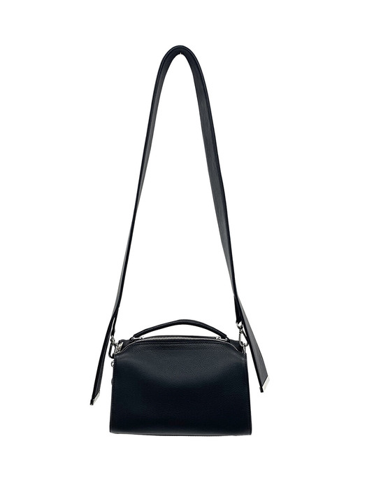 Roller bag with leather strap - Black