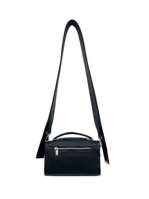 Roller bag with leather strap - Black