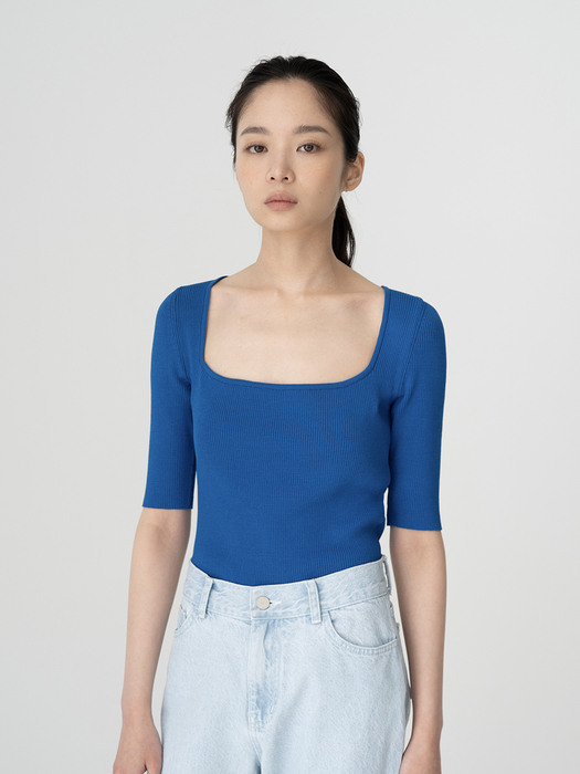 SQAURE-NECK SLIM KNIT (3 COLOR)