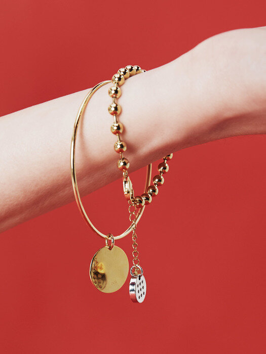 Gold cutball chain bracelet