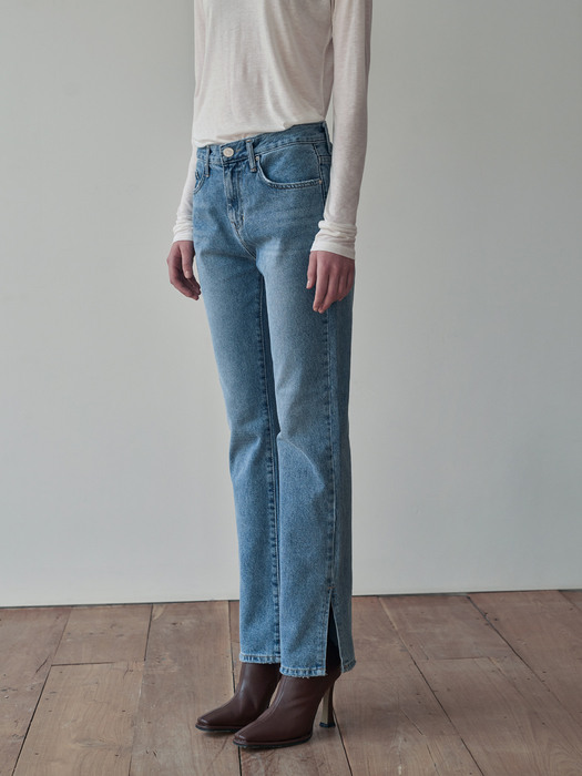 MINIMAL SLIT POINT DENIM PANTS