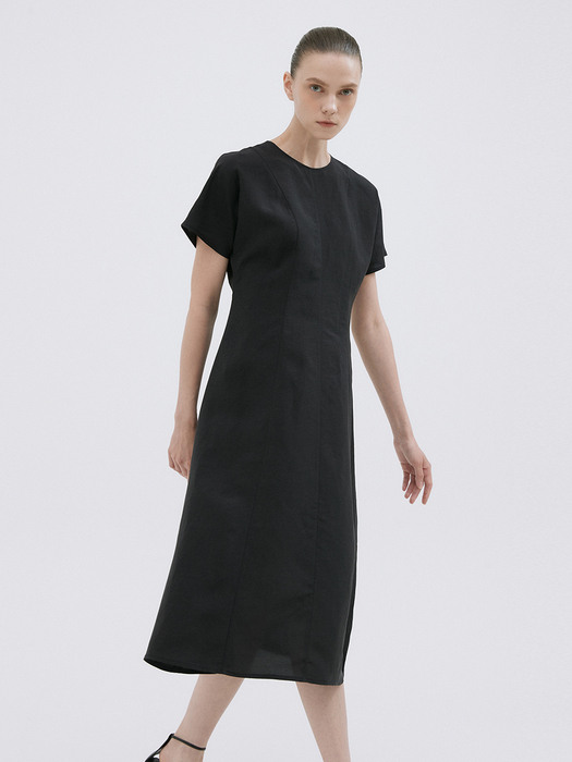 RAYE LINEN DRESS (BLACK)